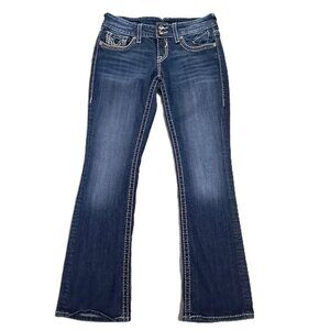 VIGOSS Jeans Women 33x31, Tag 5/6x33 The New York Boot Cut Flaps Blue Stretch